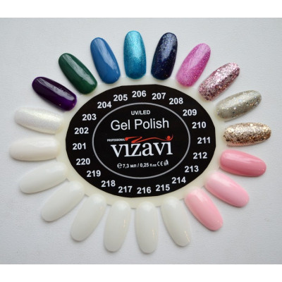 Палітра гель-лаків Vizavi Professional 201-214
