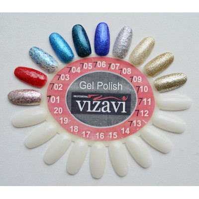 Палитра гель-лаков Vizavi Professional 701-710