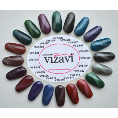 Палитра гель-лаков Кошачий глаз Vizavi Professional 500-519