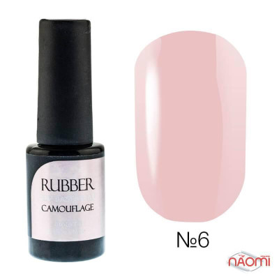 БАЗА ДЛЯ ГЕЛЬ-ЛАКА NAOMI RUBBER COMOUFLAGE BASE COAT № 6, 6 МЛ