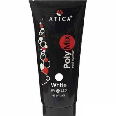 Білий акригель (Полигель) Polymix White Atica, 60 мл
