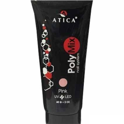 Прозрачно-розовый акригель (Полигель) Polymix Pink Atica, 60 мл