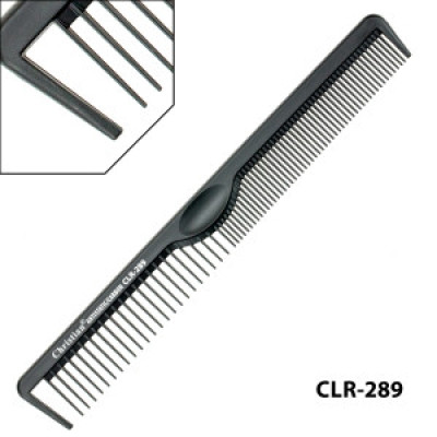 Гребешок карбоновый антистатический крупно-мелкозубый CLR-289