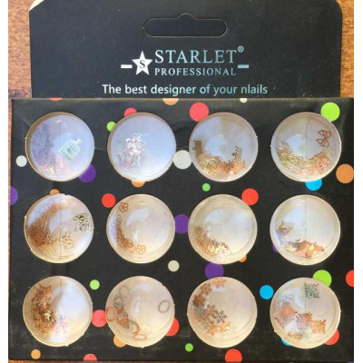 Фигурки металлические Starlet Professional для ногтей, набор 12 шт