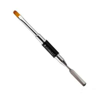 Кисть для акрил-геля Starlet Professional 8, двусторонняя с лопаткой, искусственный ворс