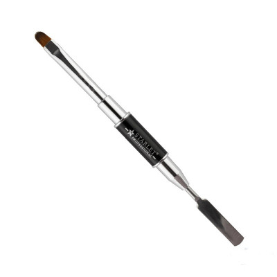 Кисть для акрил-геля Starlet Professional, двусторонняя с лопаткой, искусственный ворс