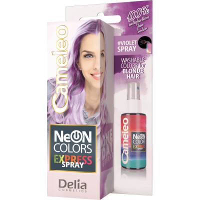Смываемый цветной спрей для волос "Delia" CAMELEO Neon Express Spray Фиолетовый