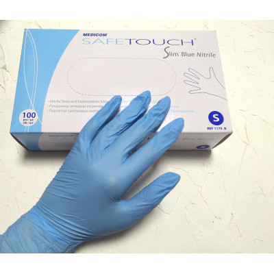Перчатки Medicom SafeTouch голубые 100 шт/уп размер S