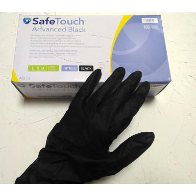 Перчатки Medicom SafeTouch черные 100 шт/уп размер L