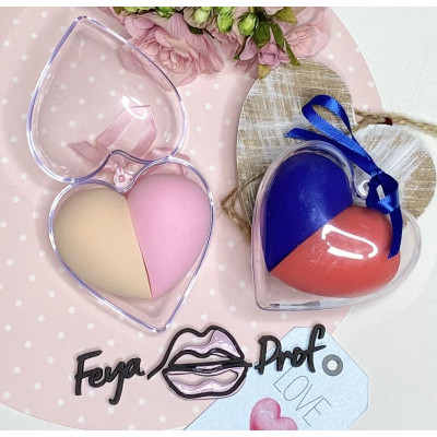 Набор спонжей Beauty Blender сердечко в коробочке (2шт)