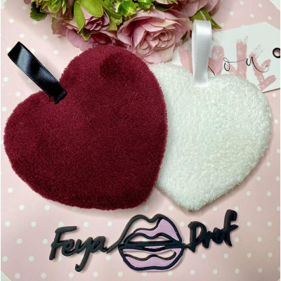 Хлопковый спонж для умывания Puffy Clean Sponge сердце