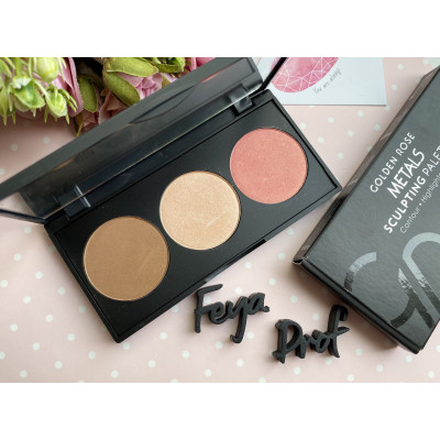 Набір для контуринга Golden Rose Metals Sculpting Palette (контур, хайлайтер, рум'яна)