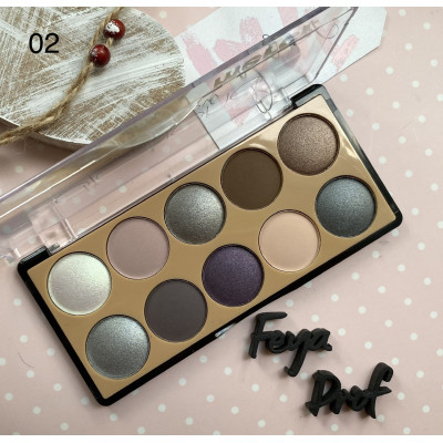 Тіні для повік MERCI Diamond Eyeshadow #2 матові та перламутрові, 10 кольорів