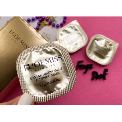 Ночная маска для лица с гиалуроновой кислотой и икрой LUOFMISS Caviar Nicotinamide Luxurious Mask (1 шт)