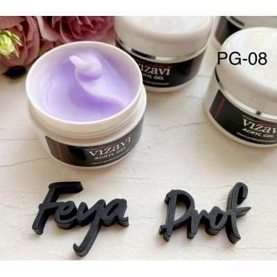 Полігель (акрил-гель) Vizavi Professional PG-08 — ніжно-ліловий, 15 мл