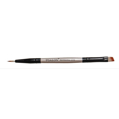 Кисть Salon Professional 135,тонкая,серая, для блеска,подводка,двухсторонняя
