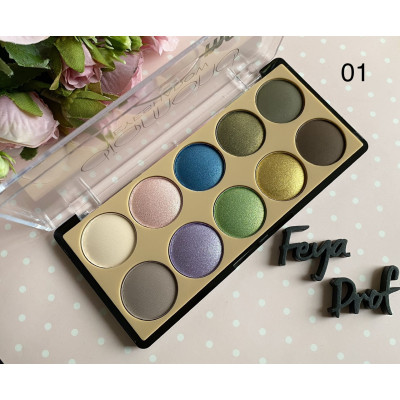 Тіні для повік MERCI Diamond Eyeshadow #1 матові та перламутрові, 10 кольорів