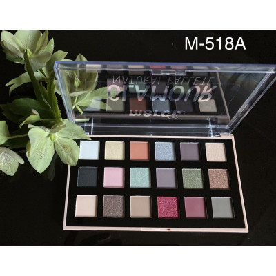 Палетка теней для век матовые перламутровые MERCI Glamour 18 цветов М-518 А СРОК