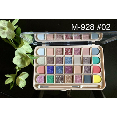 Палетка теней для век матовые шиммерные MERCI Treasure 28 цветов М-928 №02