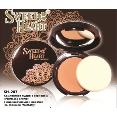 Пудра с зеркалом Princess Shine Sweet Heart