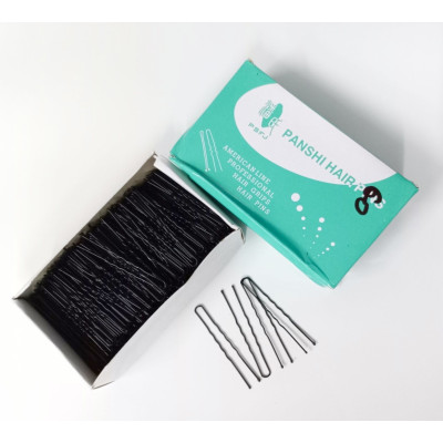 Шпильки для волос волнистые черные 6 см Panshi Hair Pins (500 шт/уп)
