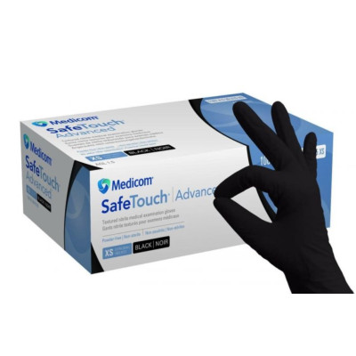 Перчатки Medicom Nitrile черные 100 шт/уп размер XS