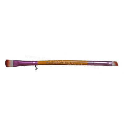 Кисть Salon Professional 225,тонкая,желтая,для век,широкая для век,двухсторонняя