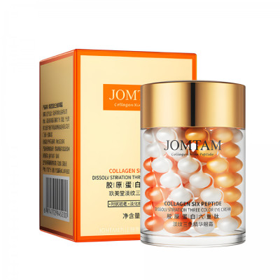 Крем для кожи вокруг глаз Jomtam Collagen Six Peptide Three Color Eye Cream, с пептидами и коллагеном, 60 г