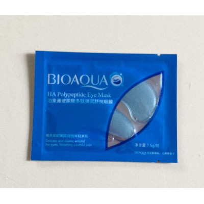 BIOAQUA, Патчи для кожи вокруг глаз HA Polypeptide Eye Mask голубые, 2 шт