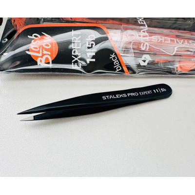 Пинцет для бровей широкий точечный Staleks PRO EXPERT 11 TYPE 5 TE-11/5