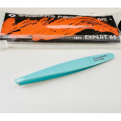 Пинцет для бровей Staleks Pro EXPERT 65 TYPE 4 (узкие скошенные кромки) TE-65/4