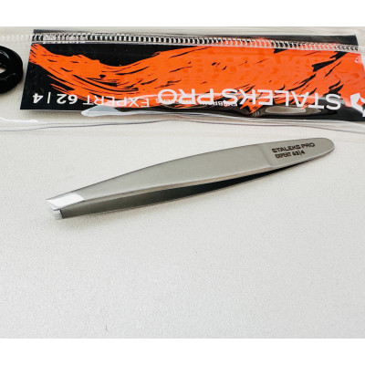 Пинцет для бровей Staleks Pro EXPERT 62 TYPE 4 (узкие скошенные кромки) TE-62/4