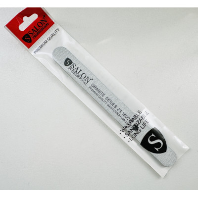 Пилка для ногтей 180/240 Salon Professional прямая серая