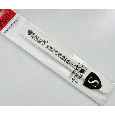Пилка для ногтей 120/180 Salon Professional прямая белая