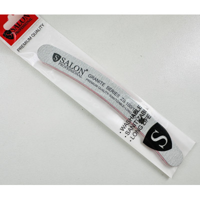 Пилка для ногтей 100/180 Salon Professional бумеранг серая