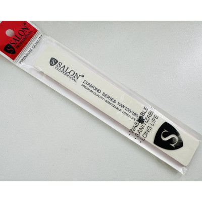 Пилка для ногтей 100/180 Salon Professional широкая белая