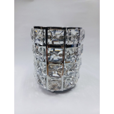 Подставка для кистей с декоративным камнем круглая Round Silver