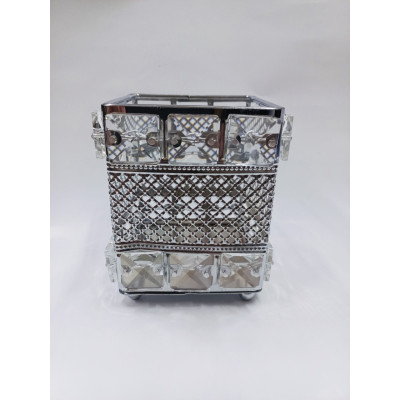 Подставка для кистей с декоративным камнем квадратная 11 Square Silver