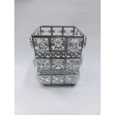 Подставка для кистей с декоративным камнем квадратная 12 Square Silver