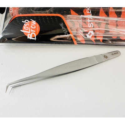 Пинцет профессиональный для ресниц Staleks Pro Expert TE-40/2