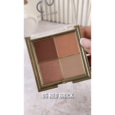 Палетка теней для век Golden Rose Quattro Eyeshadow Palette 05 Red Brick