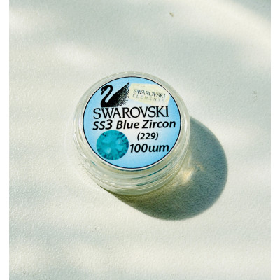 Стразы SWAROVSKI SS3 Blue Zircon (100 шт/уп)