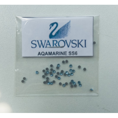 Стразы SWAROVSKI SS6 Aqamarine (50 шт/уп)