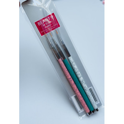 Набор кистей для рисования Starlet Professional, мраморный принт, 3 шт