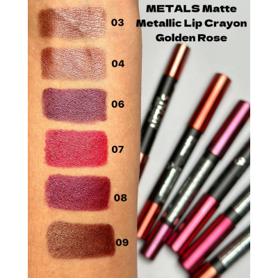 Помада-карандаш METALS Matte Metallic Lip Crayon Golden Rose 08