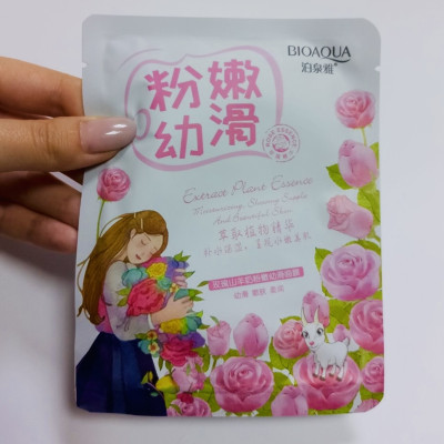Маска тканевая для лица с козьим молоком и экстрактом розы Bioaqua Rose Extract Goats Pink Mask 30g