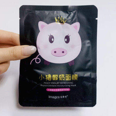 Маска тканевая йогуртовая черная Images Piggy Yogurt Refreshing Black