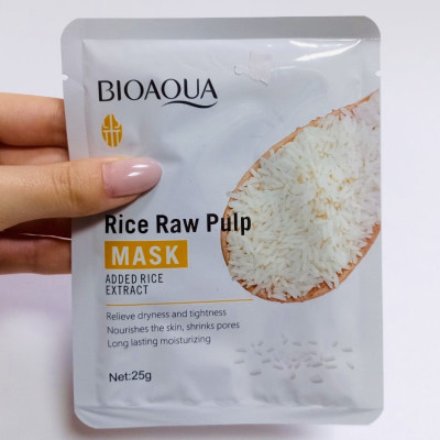 Маска тканевая с экстрактом риса Bioaqua Rice Raw Pulp 25g