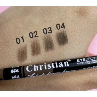 Карандаш для бровей автоматический со щеточкой CH-25 Christian 02 Soft brown