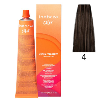 Крем-фарба Inebrya Color 4 pure chestnut (каштановий), 100 ml